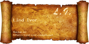 Lind Ivor névjegykártya